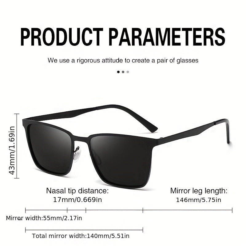 Men's Classic Polarized Sunglasses UV400 Full Frame Metal Sunglasses