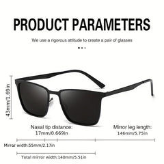 Men's Classic Polarized Sunglasses UV400 Full Frame Metal Sunglasses