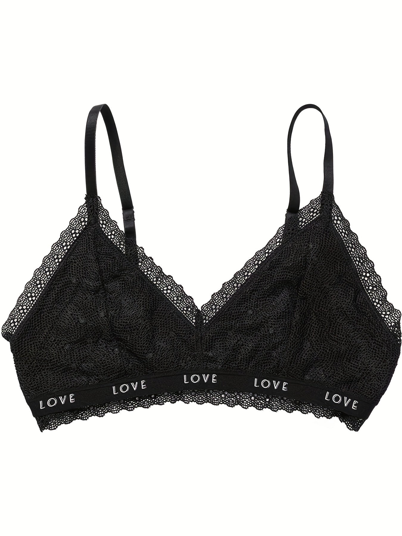 Lace Wireless Bra Letter Print Lingerie