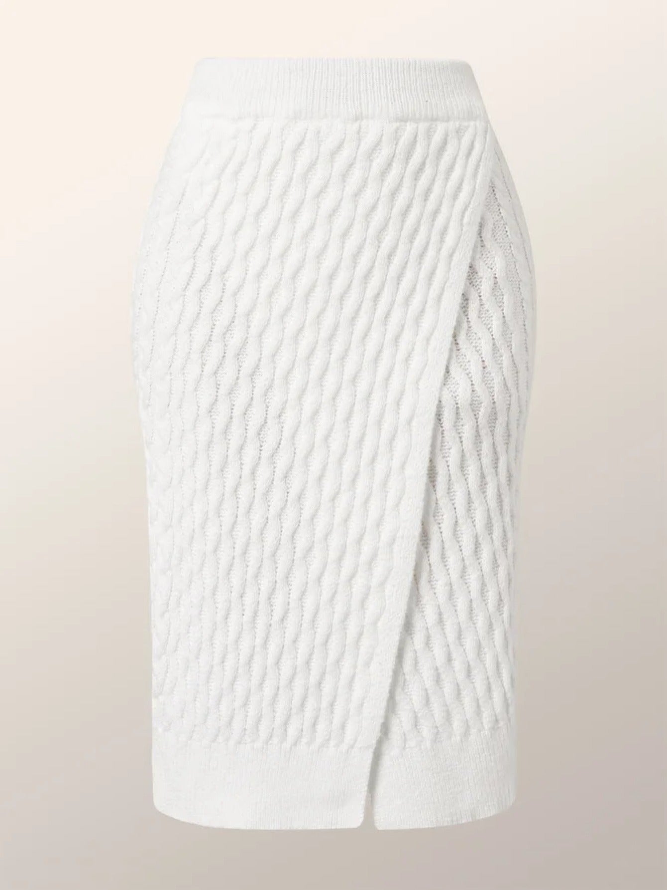 Women's Solid Split Sweater Skirt