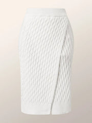 Women's Solid Split Sweater Skirt