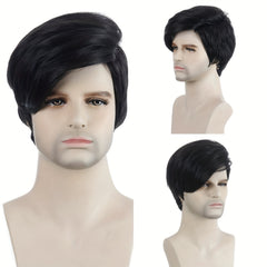 Men's Synthetic Short Wig Heat Resistant Silk Wig + Hair Net