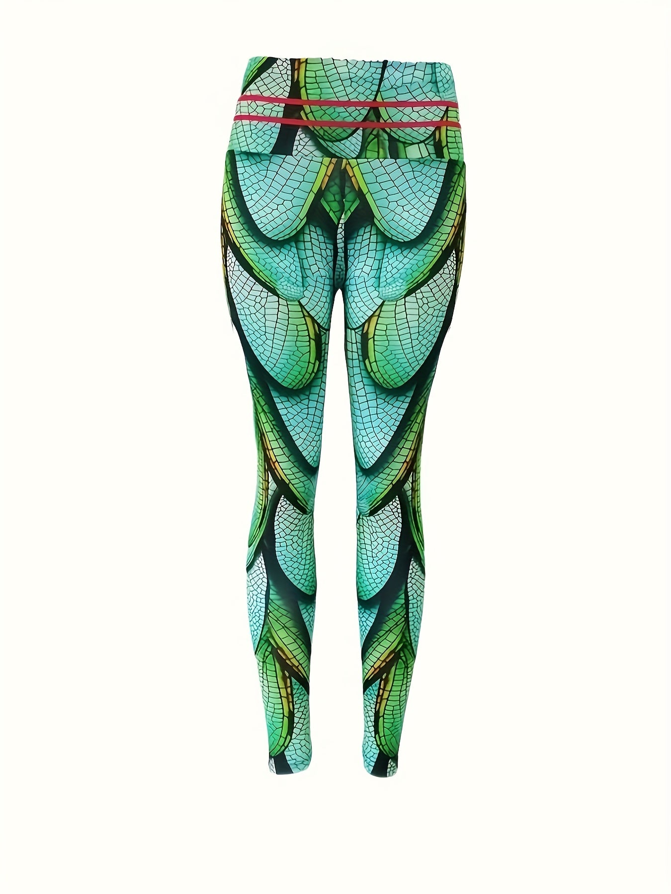 Animal Wings Print Yoga Pants High Waist Stretchy Running Slimming Sports Pants