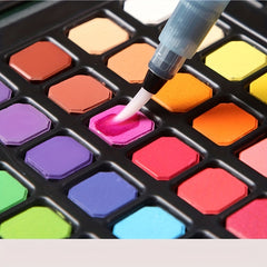 48 Colors Watercolor Paint Set in Pink Iron Box for Adults Beginners Kids