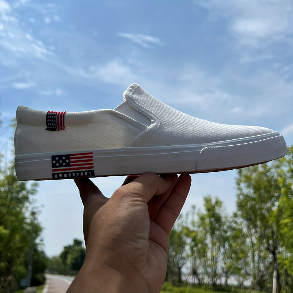 Women's Canvas Flat Shoes Solid Slip On Low Top Shoes Lightweight Walking Shoes