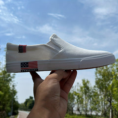 Women's Canvas Flat Shoes Solid Slip On Low Top Shoes Lightweight Walking Shoes