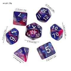 7pcs Multicolor Acrylic Polyhedral Dice Set for RPG & COC Games