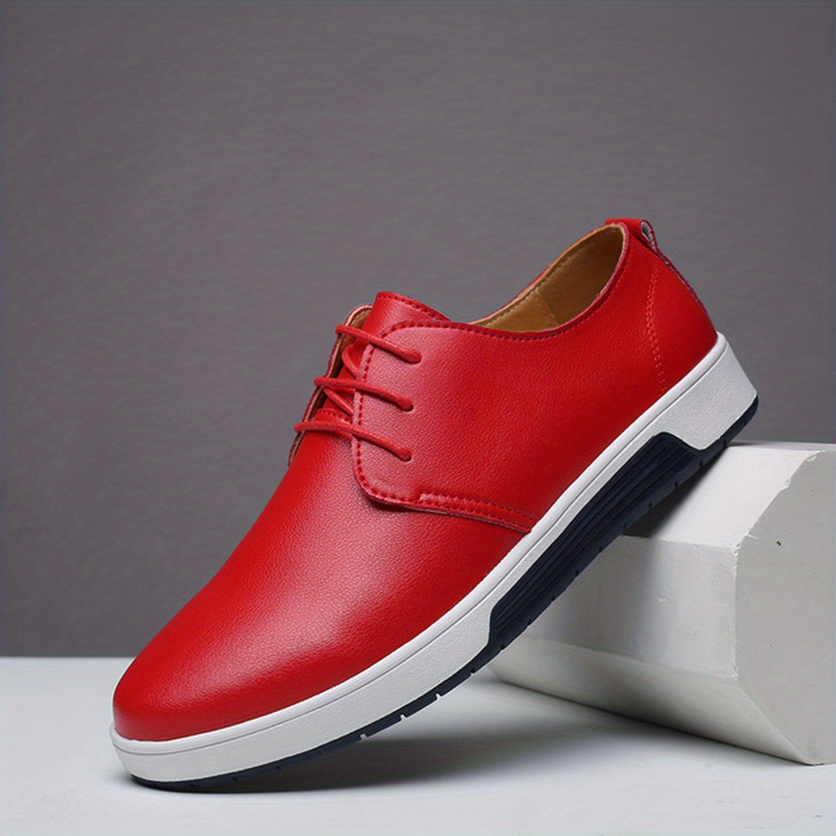 Men's Lace-up Oxford Shoes Rubber Sole Smart Casual Dress Business Shoes