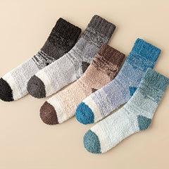 5 Pairs Fuzzy Winter Socks for Women Men