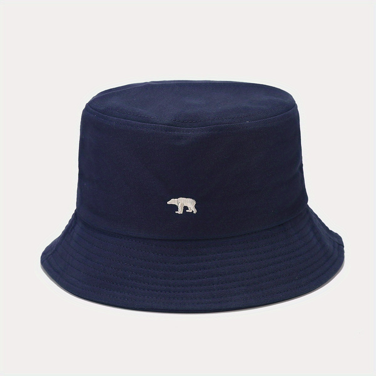 Bear Embroidery Bucket Hat Sun Protection Outdoor Travel