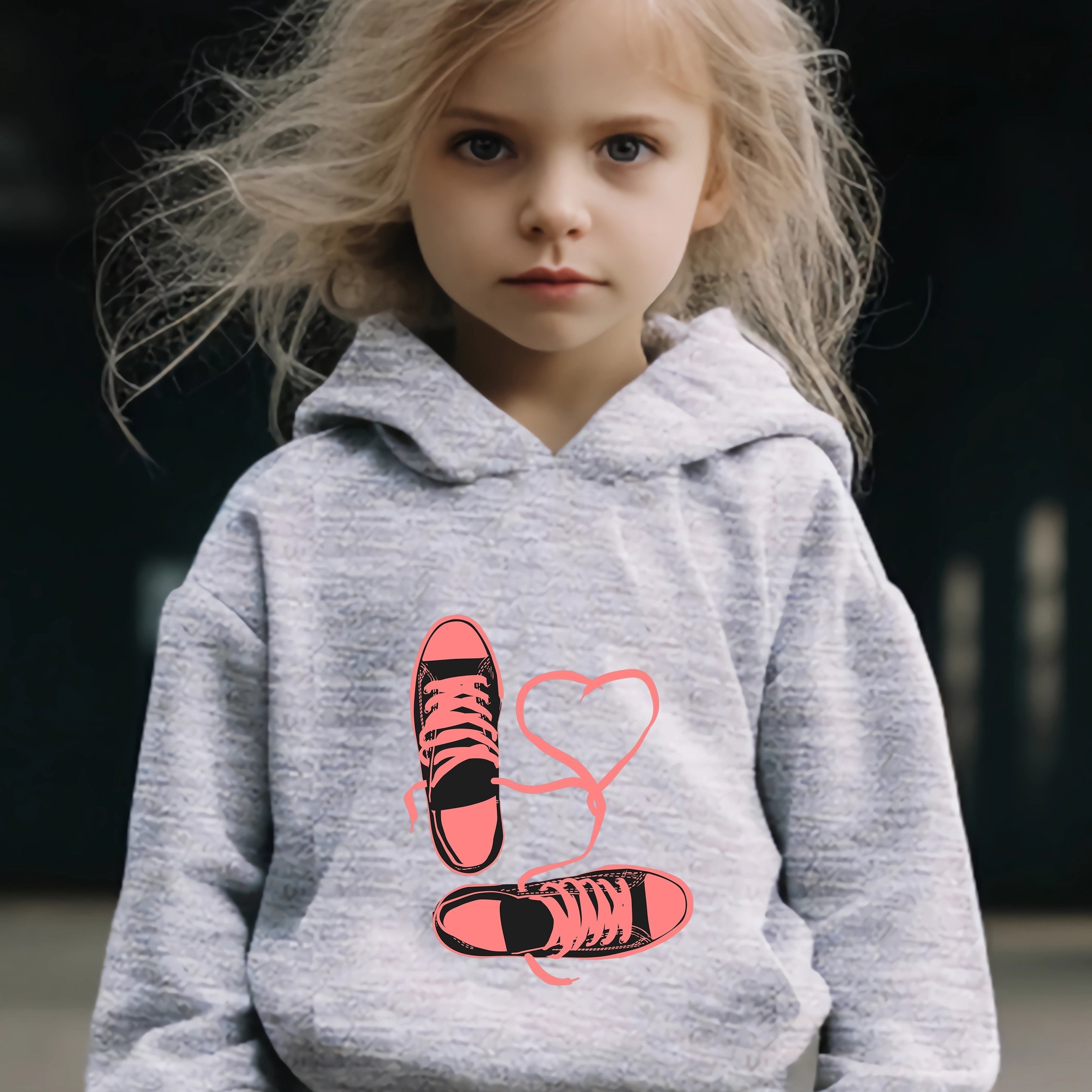 Rope Pattern Long Sleeve Hooded Sweatshirt Girls Cozy Hoodies