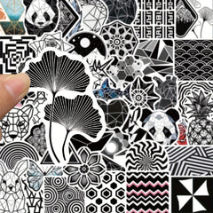 52pcs Geometric Pattern Graffiti Stickers for Book Luggage Notebook Waterproof