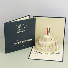 3D Birthday Candle Cake Greeting Card Gift Postcard