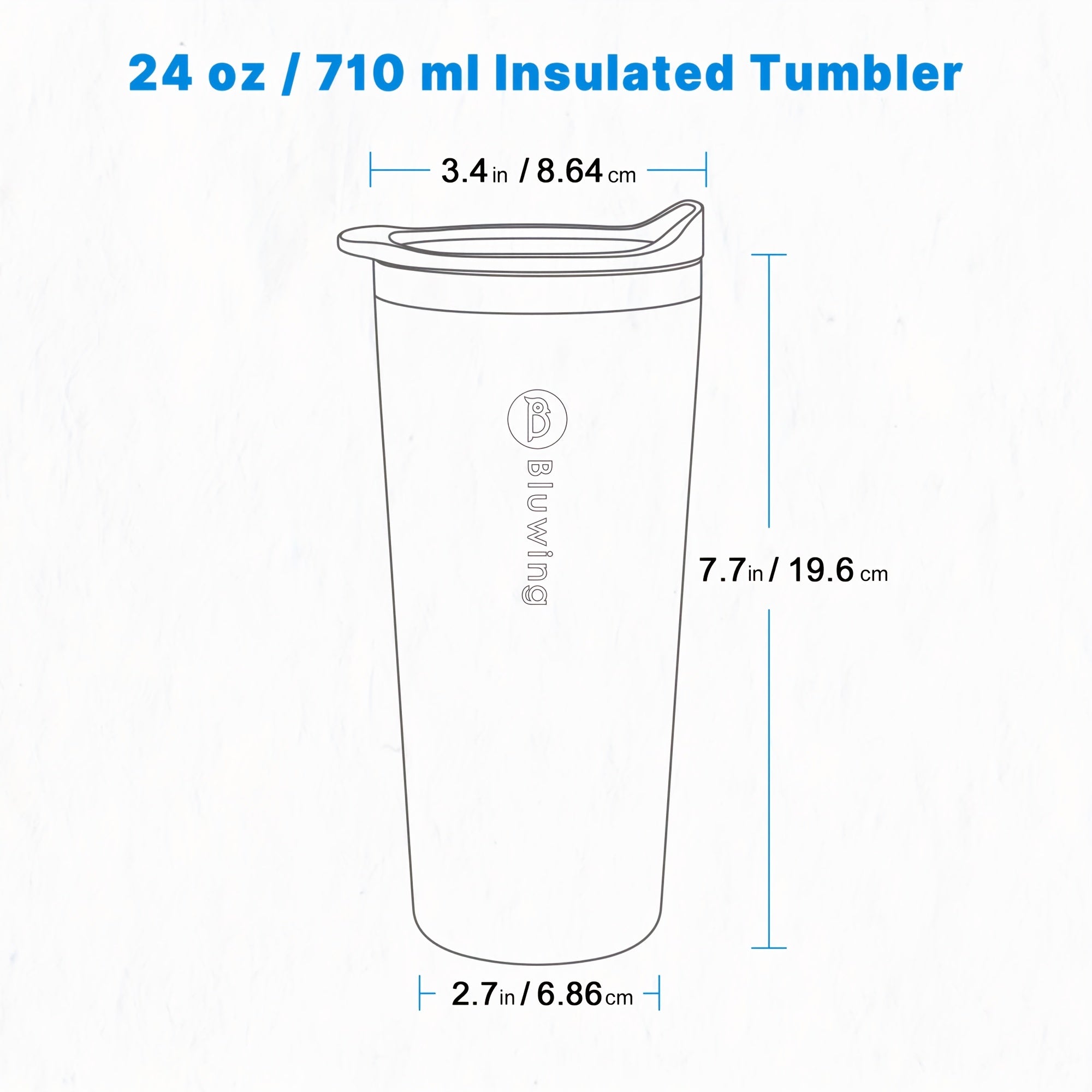 Bluwing 24oz Stainless Steel Tumbler Wide Mouth Water Bottle