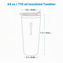 Bluwing 24oz Stainless Steel Tumbler Wide Mouth Water Bottle