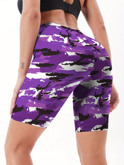 Women's Camo Pattern Tight Shorts for Fitness Yoga Running