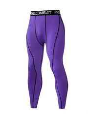 Breathable Compression Tights For Men Quick Dry Solid Leggings