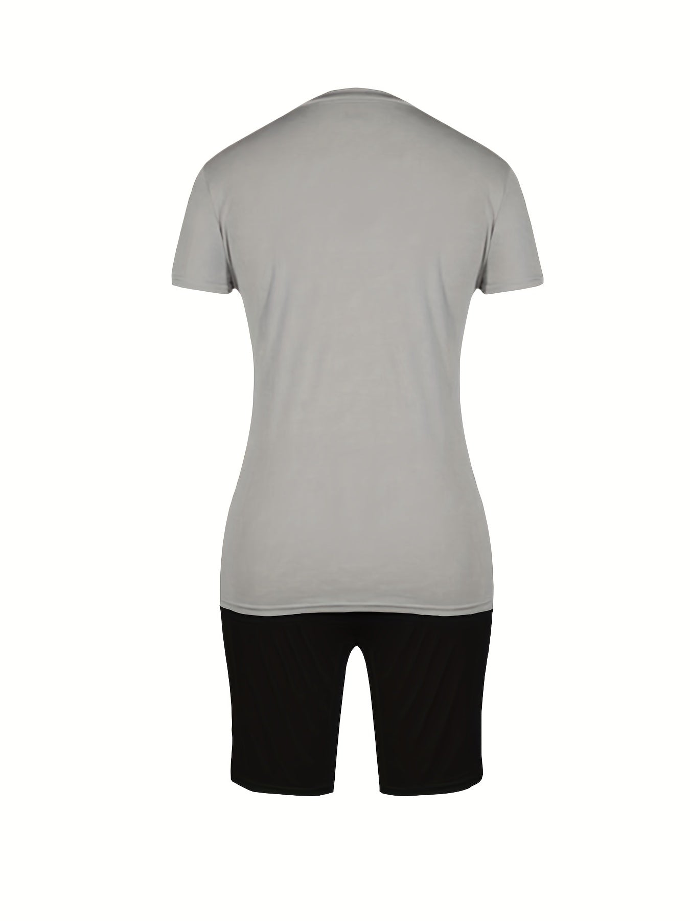Lover Bear Print Two piece Set Short Sleeve Crew Neck T Shirt & Shorts