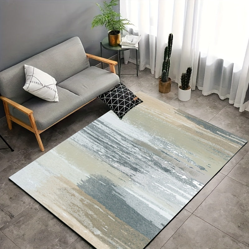 Abstract Area Rug Modern Crystal Velvet Non-slip Soft Mat Machine Washable