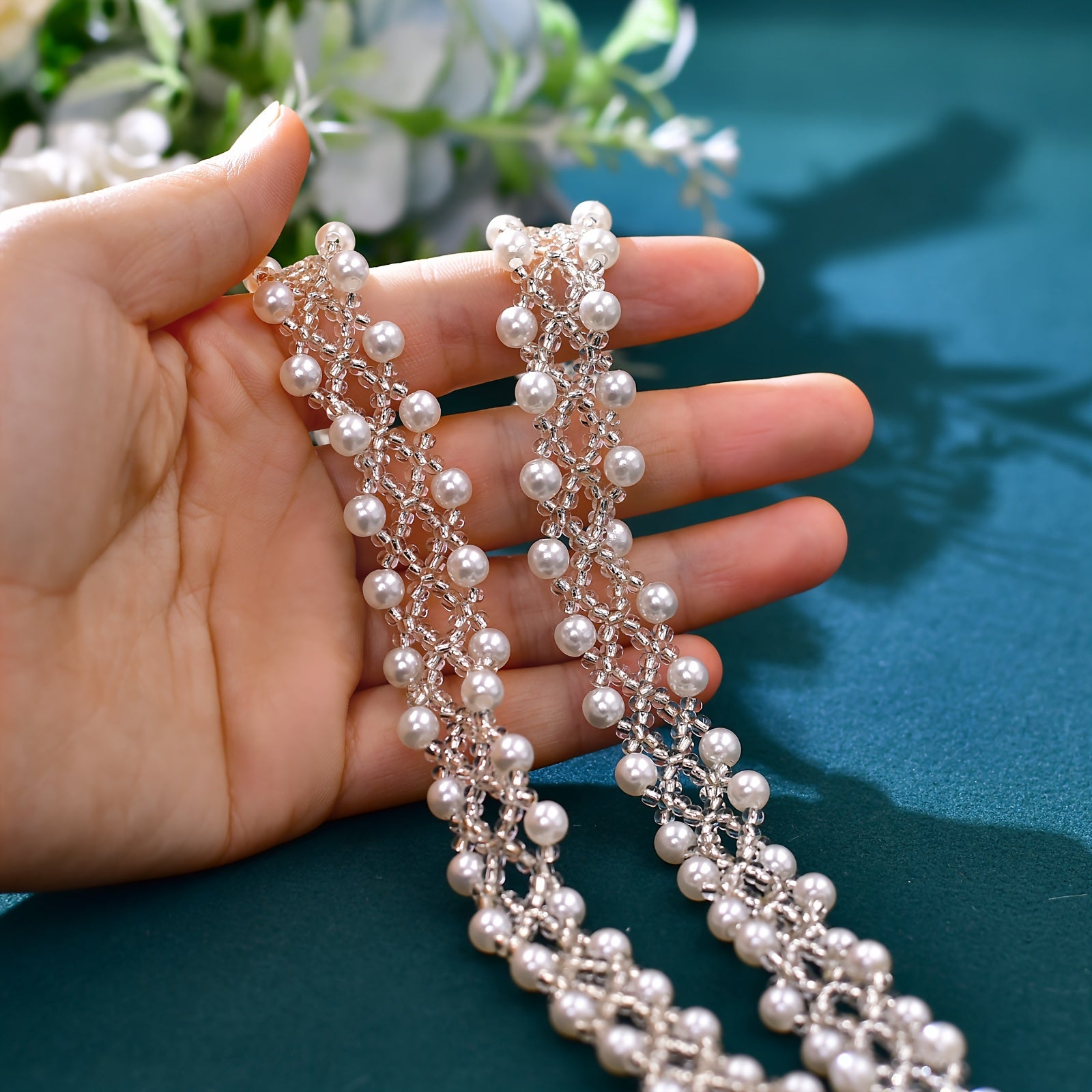 Boho Beaded Bridal Sash Wedding Dress Waist Accessory for Women
