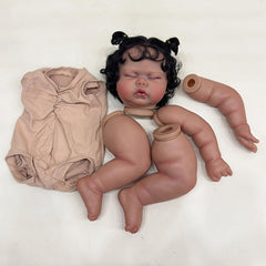 23 Inch Unfinished Hand Rooted Hair Doll Kit with Dark Brown Skin Tone