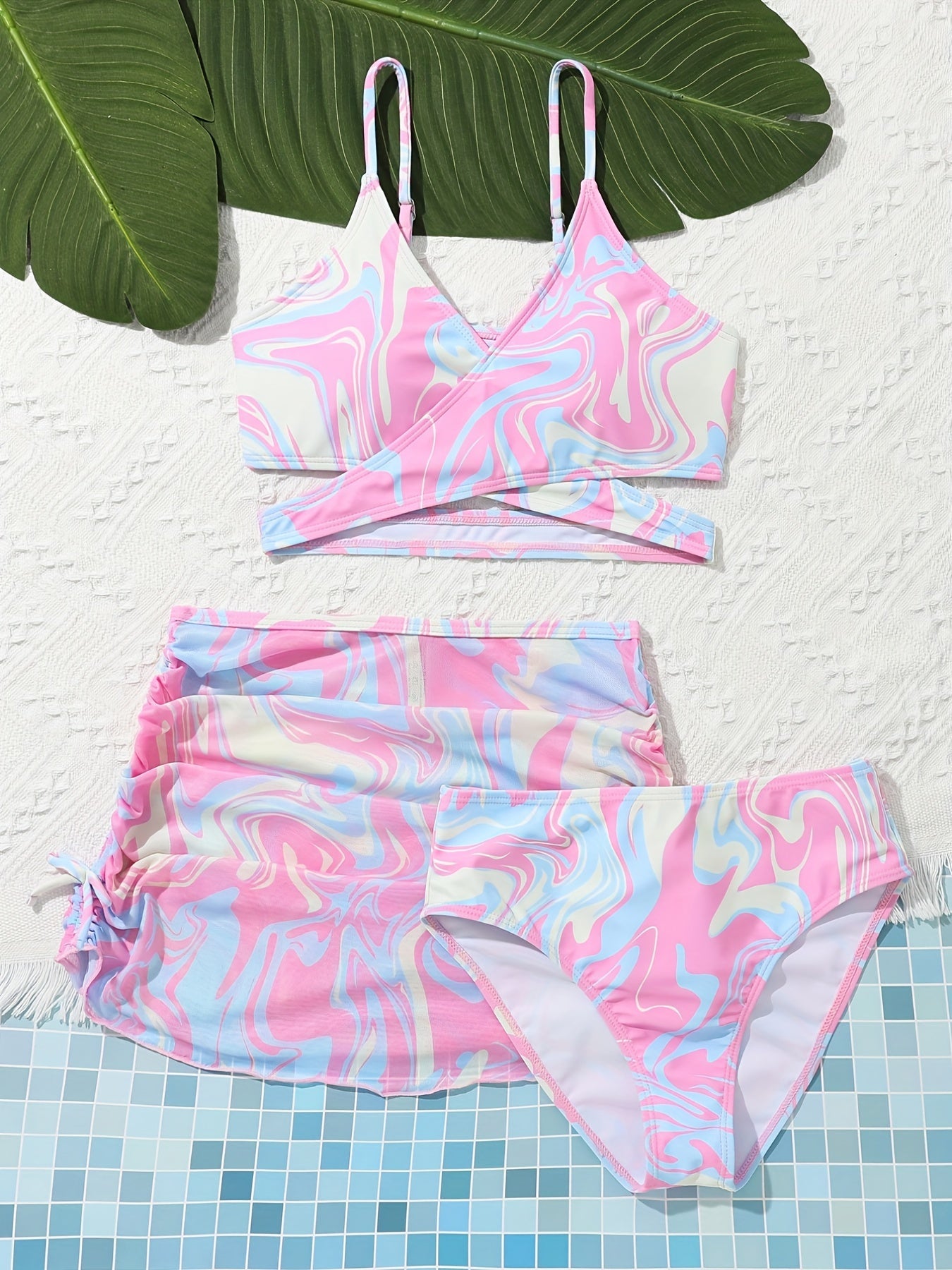 Girls Swirls Pattern Bikini Set