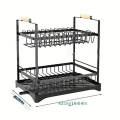2 Tier Dish Drying Rack with Cup Holder