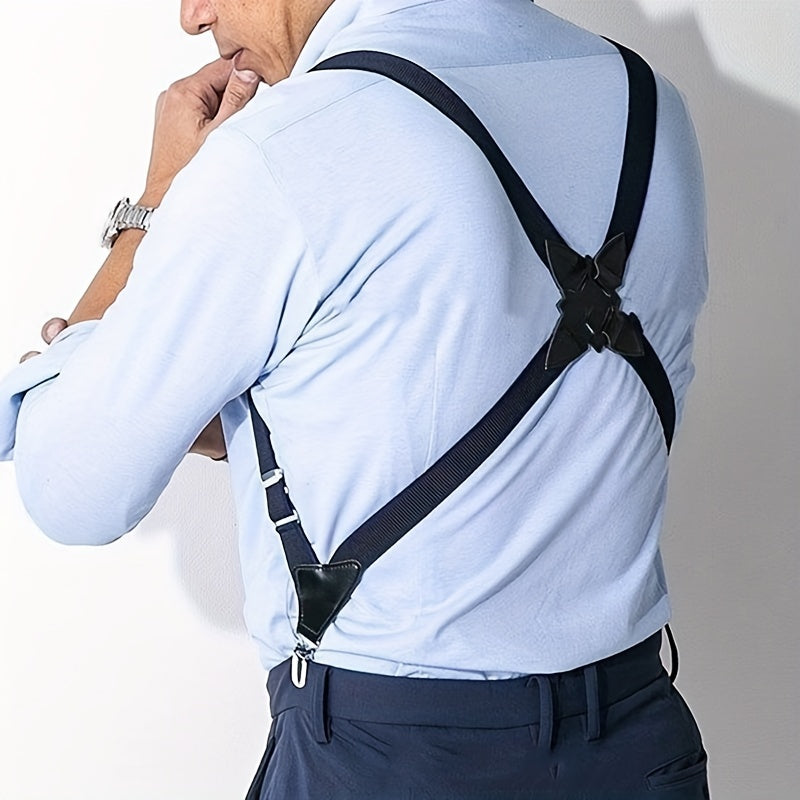 Men's Clip Suspenders Pants Elastic Side Clip