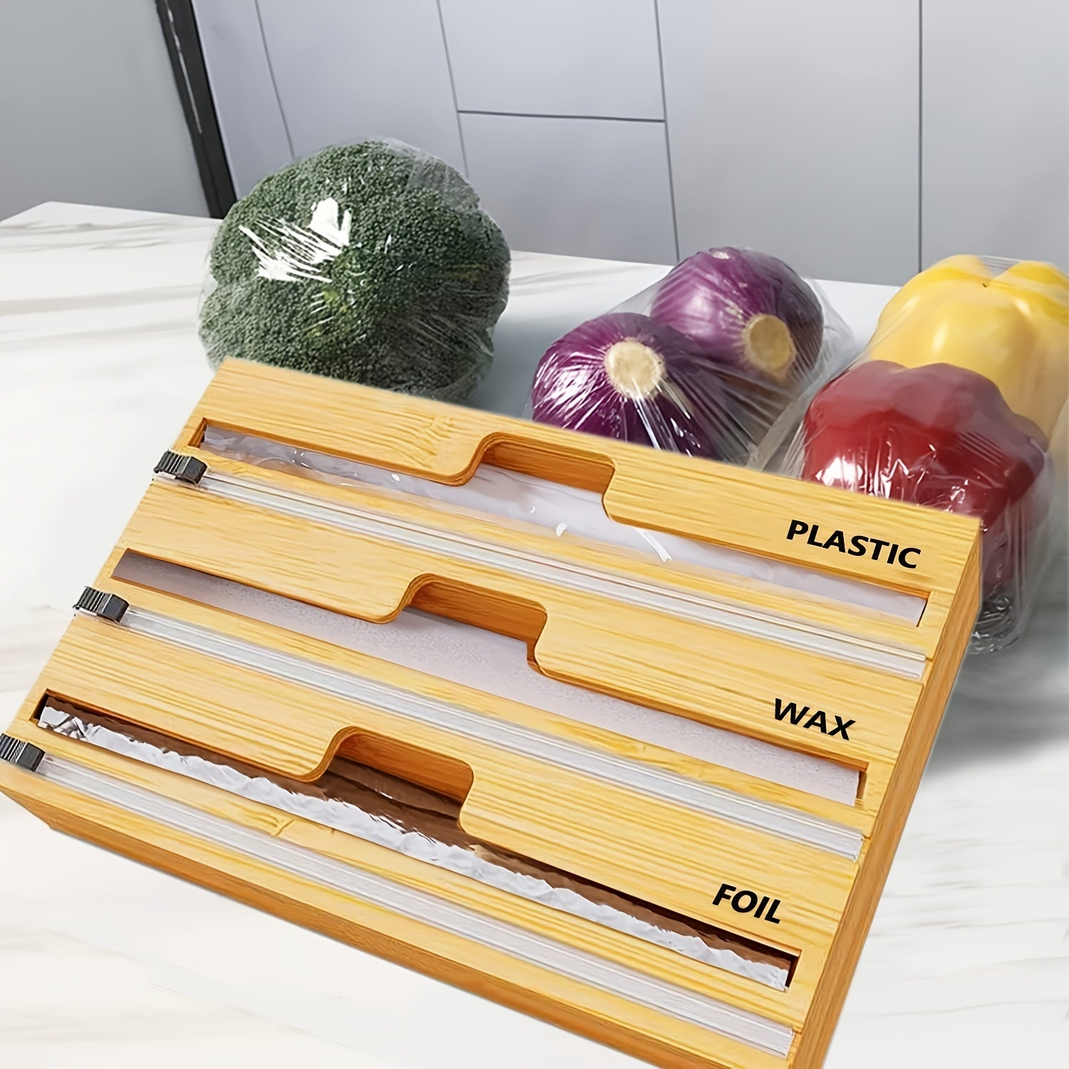 Bamboo Storage Box 5 In 1 Cutter Household Kitchen Rack