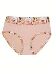 4-Pack Women's Plus Floral Print Panties Set Soft Stretchy Briefs
