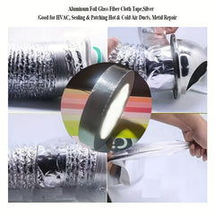 High Temp Aluminum Foil Tape Self Adhesive Glass Fiber Cloth Tape