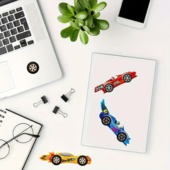 8pcs Racing Stickers Cartoon Car Self-adhesive Puzzle Party Stickers