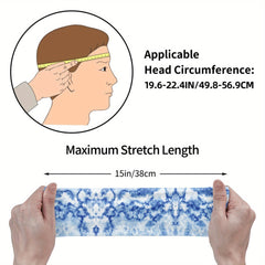 Men's Tie Dye Headband Breathable Polyester Spandex Adjustable Fit