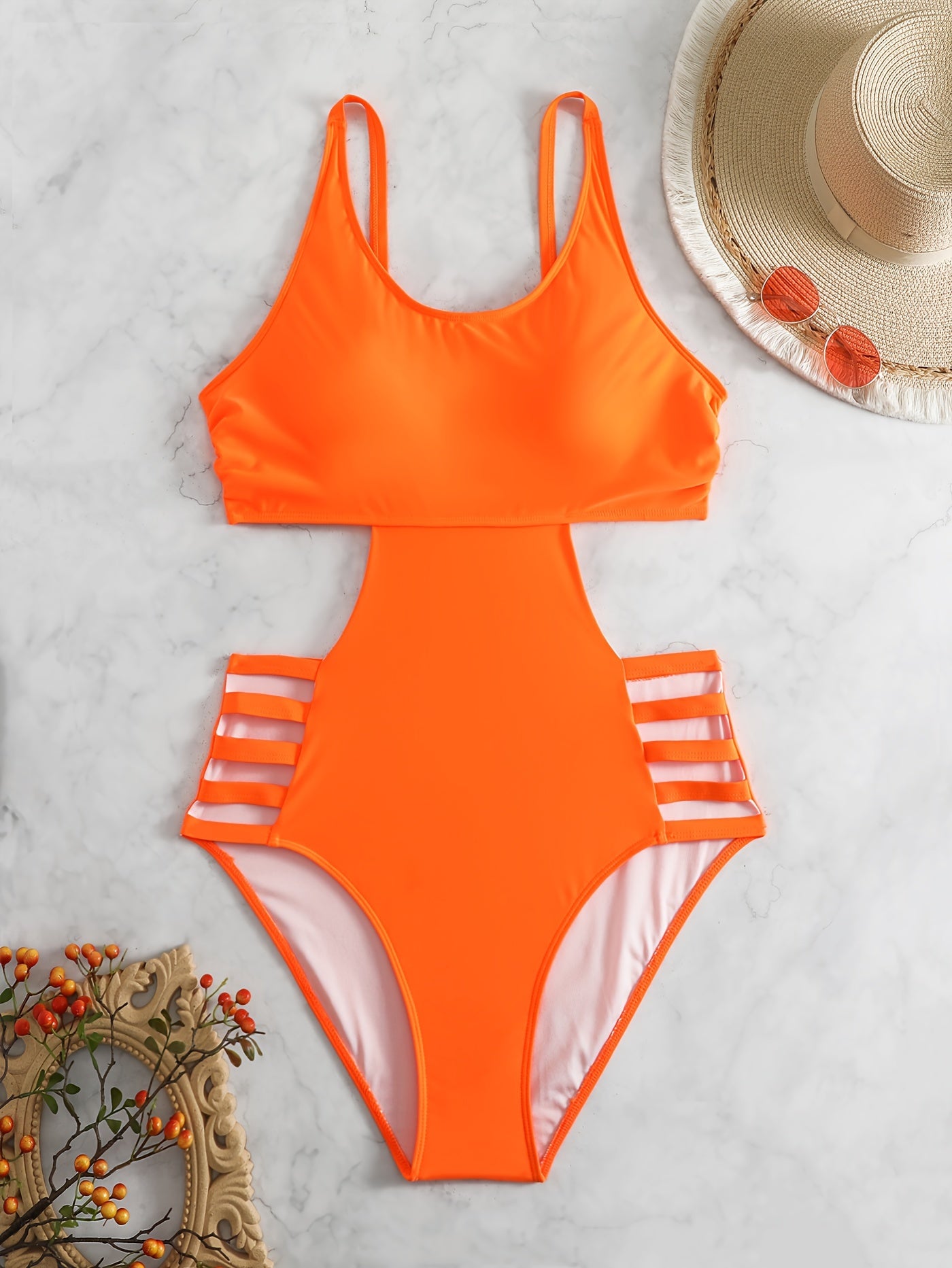 Cut Out High Waist One Piece Swimsuit