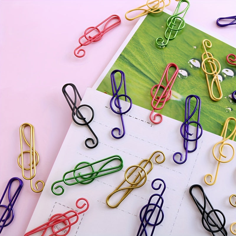 50pcs Musical Notes Metal Paper Clips for Office and School Supplies