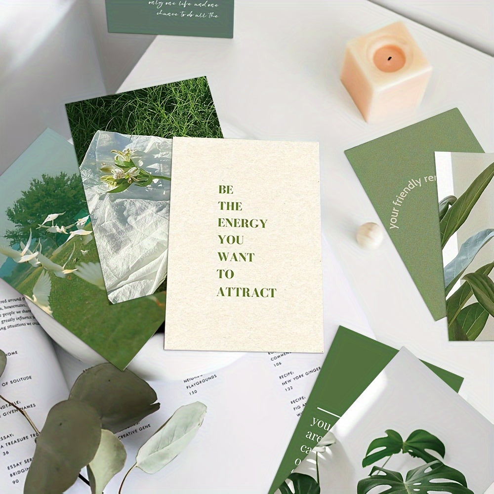 10pcs Green Plant Landscape Postcards Room Wall Decoration