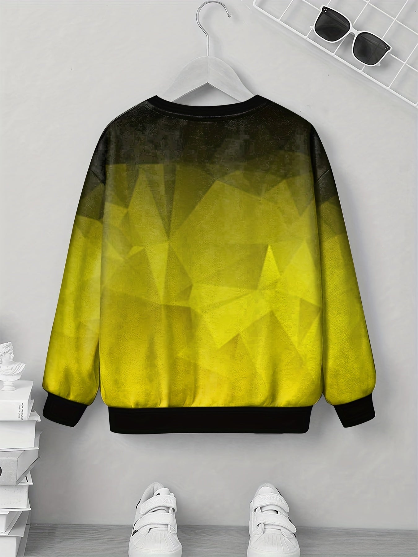 Kid's Gradient Sweatshirt Geometric Pattern Unisex Pullover Top