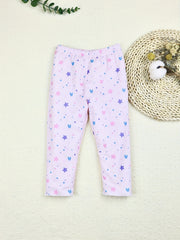2pcs Toddler Baby Girls Cropped Leggings Flower Heart Allover Print Crop Pants