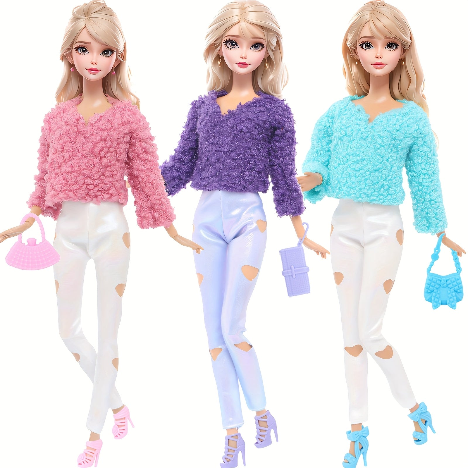 Doll Clothes 4pcs Set Top Trousers Bag Shoes No Dolls Fit 11 8 Inch Girl Doll