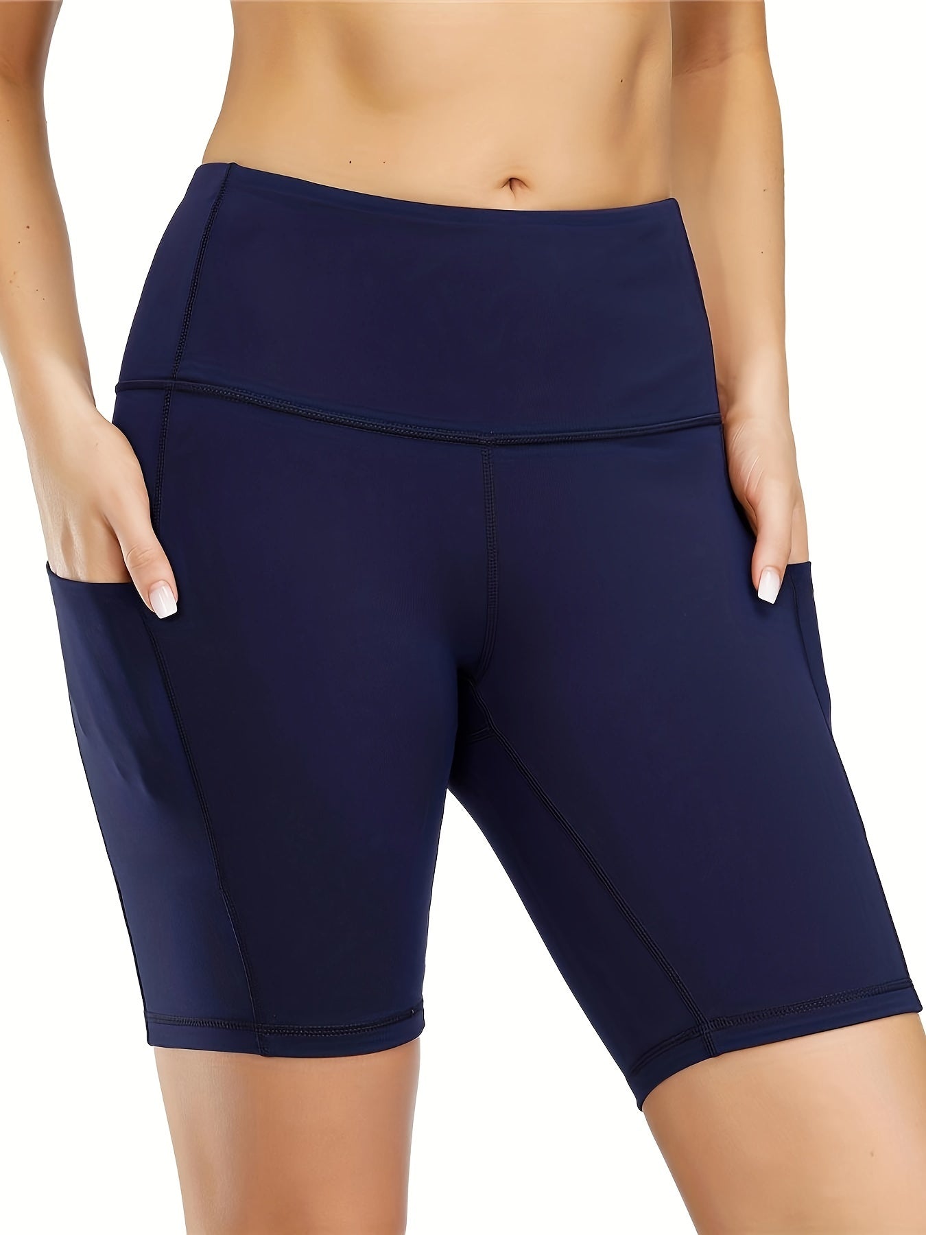 High Waist Yoga Sports Shorts With Pockets Activewear