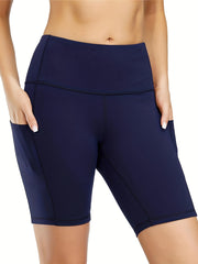 High Waist Yoga Sports Shorts With Pockets Activewear