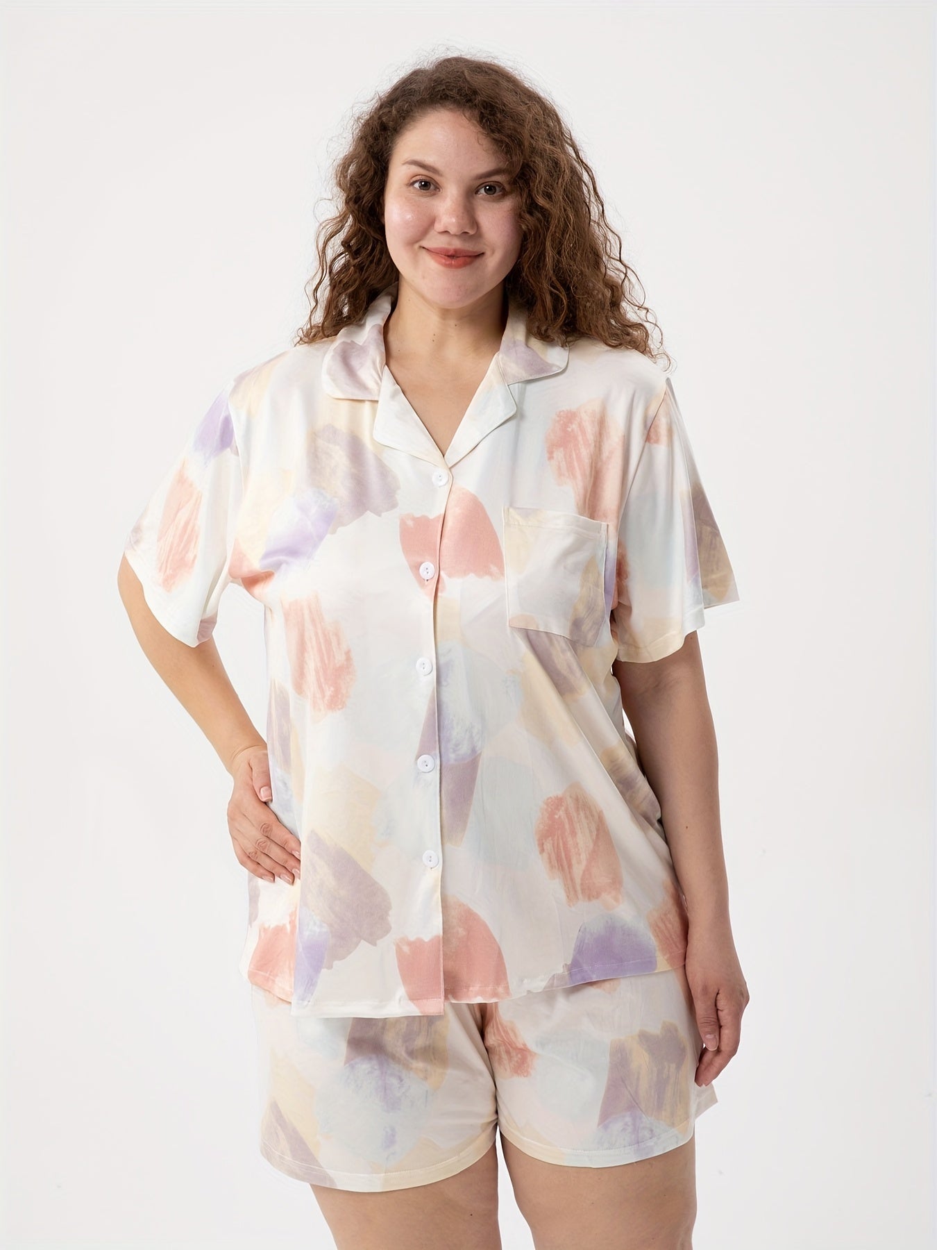 Tie Dye Short Sleeve Pajama Set