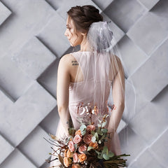 Bride to Be Single Layer Lace Bridal Veil Headpiece