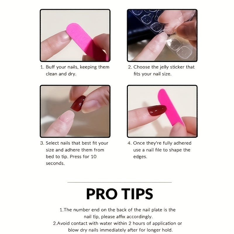 24 pcs Pink Gradient Square Press On Nails Long Length Full Cover Acrylic False
