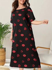 Kiss Print Short Sleeve Nightdress
