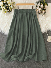 Women's Plus Dalmatian Print High Rise Maxi Skirt
