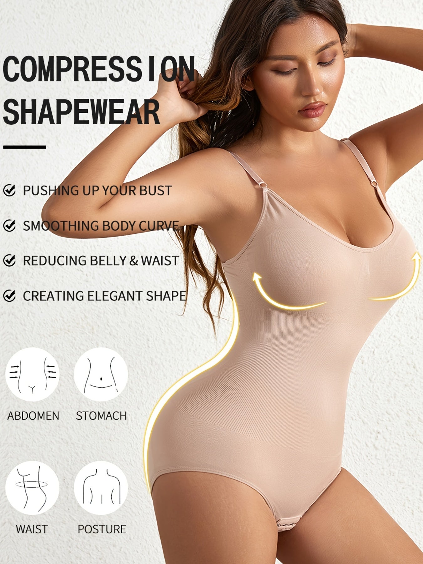 Tummy Control Butt Lifting Slip Jumpsuit One Piece Body Shaper