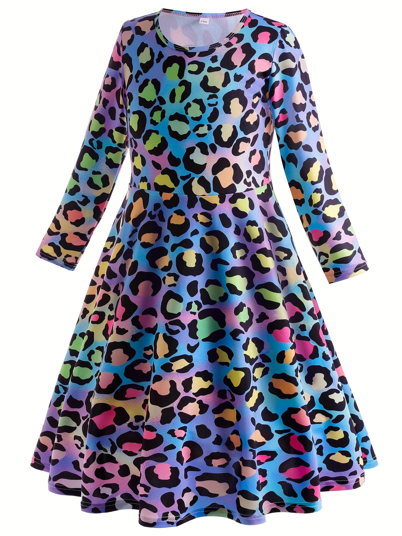 Leopard Print Long Sleeve Dress for Party