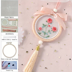 DIY Flower Embroidery Pendant Material Set
