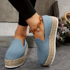 Women's Slip On Shallow Mouth Espadrilles Thick Bottom Shoes